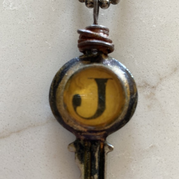 Handmade initial “J” KEY necklace. - Picture 5 of 5